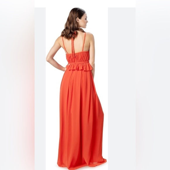 Dress the Population‎ Athena Orange poppy Fit and Flare Maxi Dress size medium - Picture 3 of 8